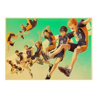 animation haikyuu retro anime posters and prints sports volleyball hd figure canvas painting bedroom decoration wall art picture