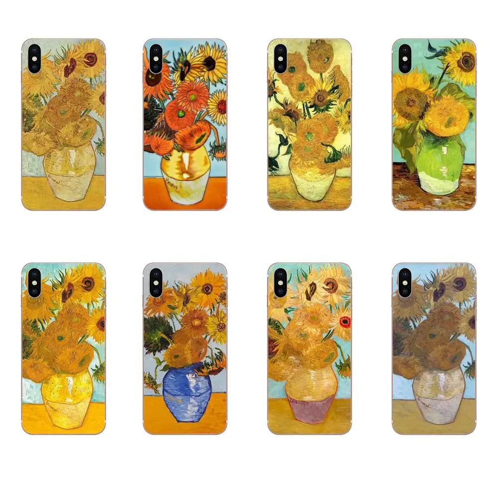 Мягкие футляры для мобильных телефонов Apple iPhone 4 4s 5 5C 5S SE 6 6S 7 8 Plus X XS Max XR Van Gogh Sunflowers