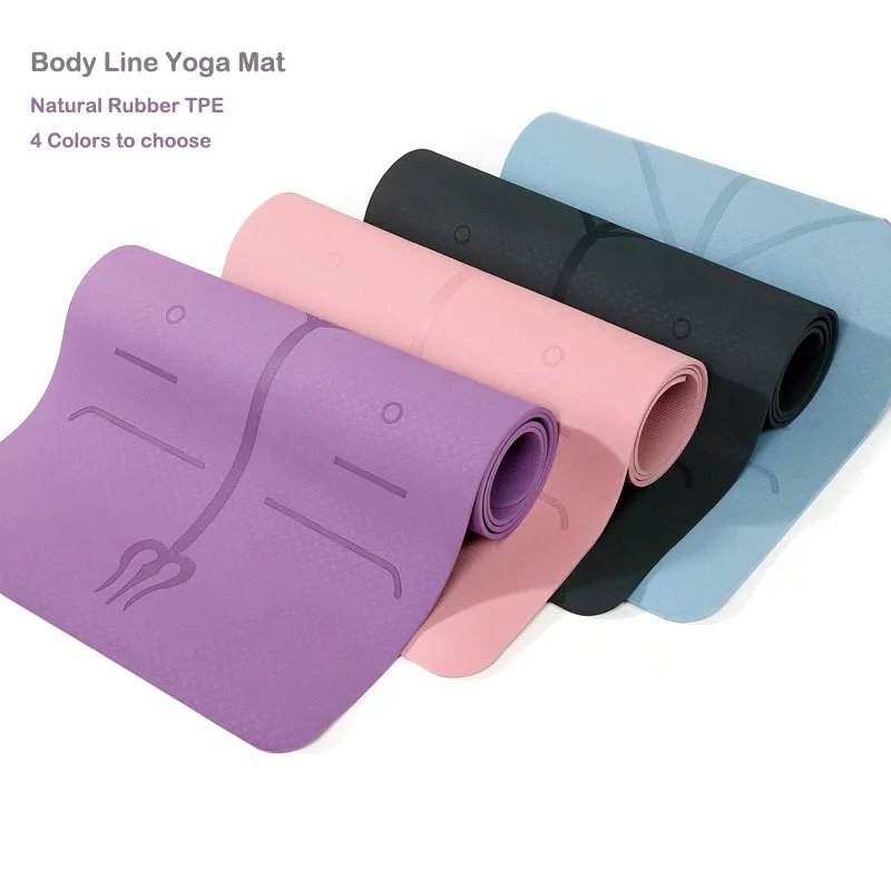 

6mm TPE Yoga Mat with Position Line Non Slip Pilates Gym Mats Yoga Beginners Fittness Yoga Pads acupressure Exercise Mat