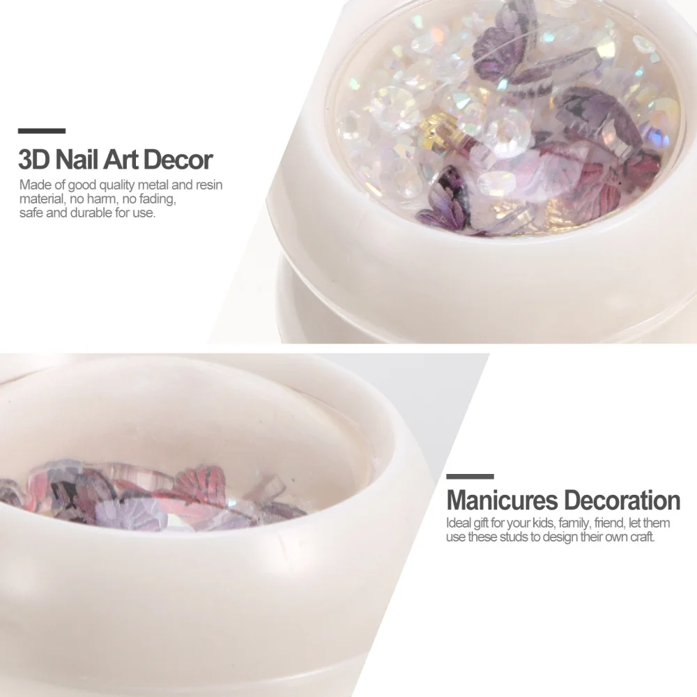 

4 Boxes DIY Nail Art Decorations Nail Studs 3D Butterflies Manicure Jewelry