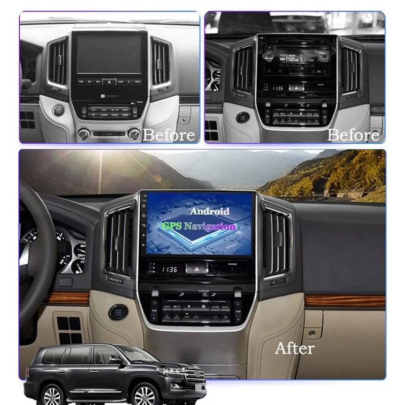 

10.1 Inch 2 Din Android 10.0 Car MP5 Stereo Radio 2+16GB Wifi Bluetooth GPS Navigation for Toyota Land Cruiser 2016-2018