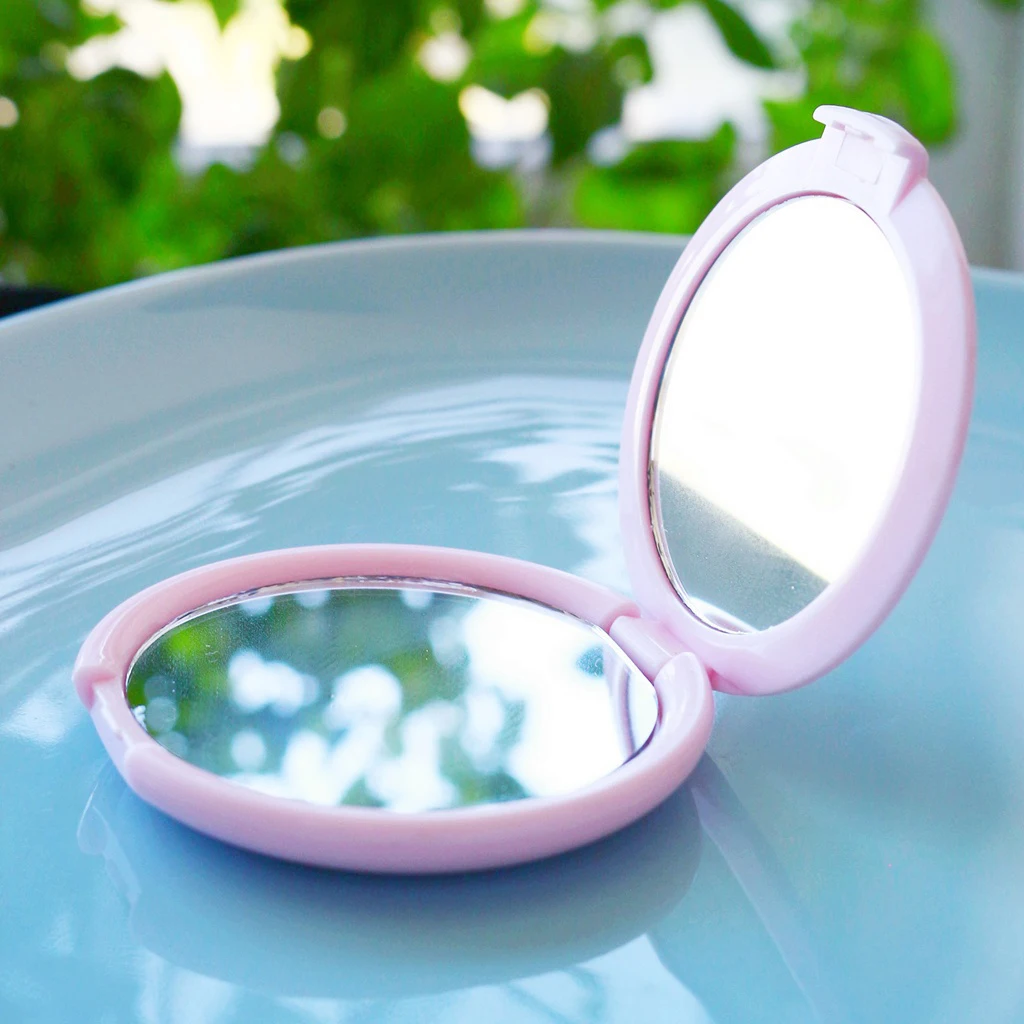 Розовое карманное зеркало для макияжа кошелек наполнитель путешествий дня