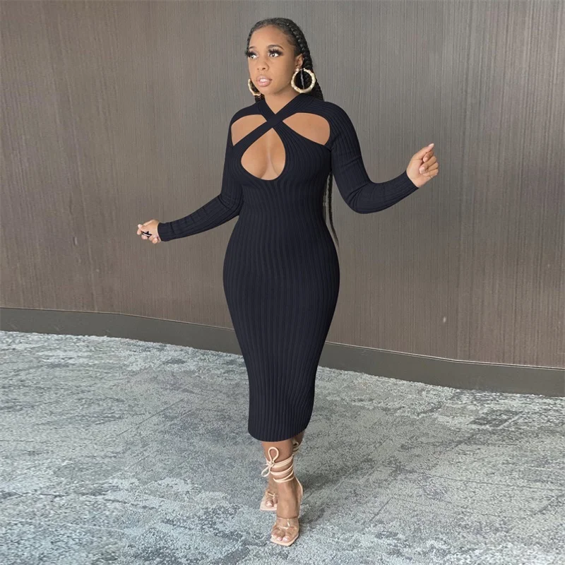 Со спущенными плечами элегантные Клубные вечерние платье Для женщин Открытое с