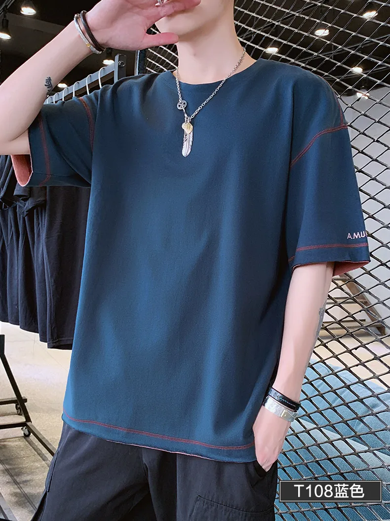 

Men's casual short-sleeved t-shirt wild clothes tide 13022