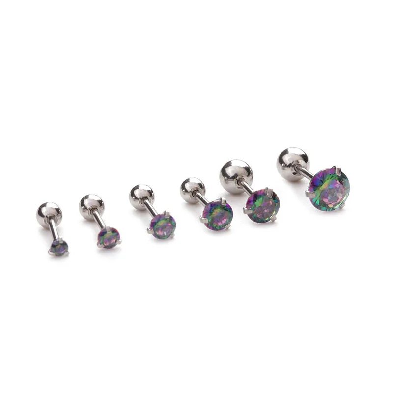 2 шт маленький круглый Cz ушной хрящ Rook Helix Snug Conch серьги 16G Prong Gem Monroe Tragus пирсинг уха