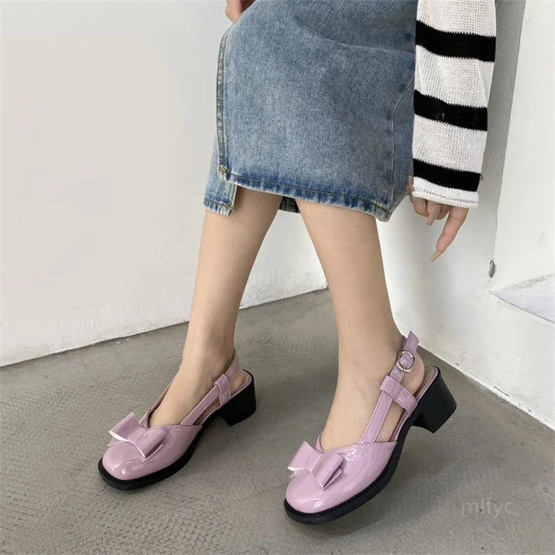 

Baotou sandals women's summer 2021 new style bow thick heel casual fashion trendy French high heels shoes for women heels women
