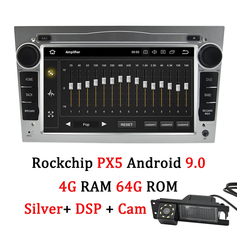 PX5 DSP Silver Cam Bonroad Android 9,0 PX30 PX5 DSP автомобильный мультимедийный плеер радио gps навигация для Opel/Astra/Vectra/Antara/Zafira/Corsa(без dvd - Color: PX5 DSP Silver Cam