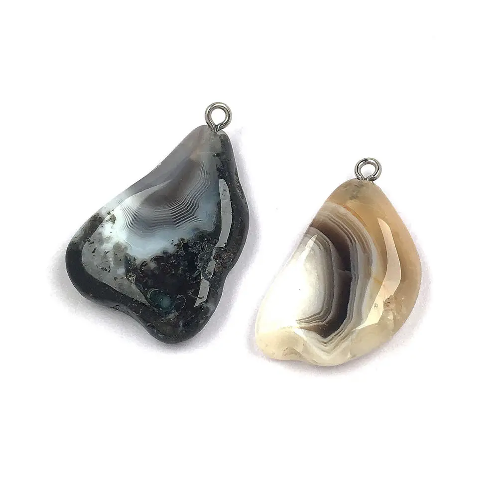 2020 натуральный камень полосатые агаты кулон неправильной формы Подвески для