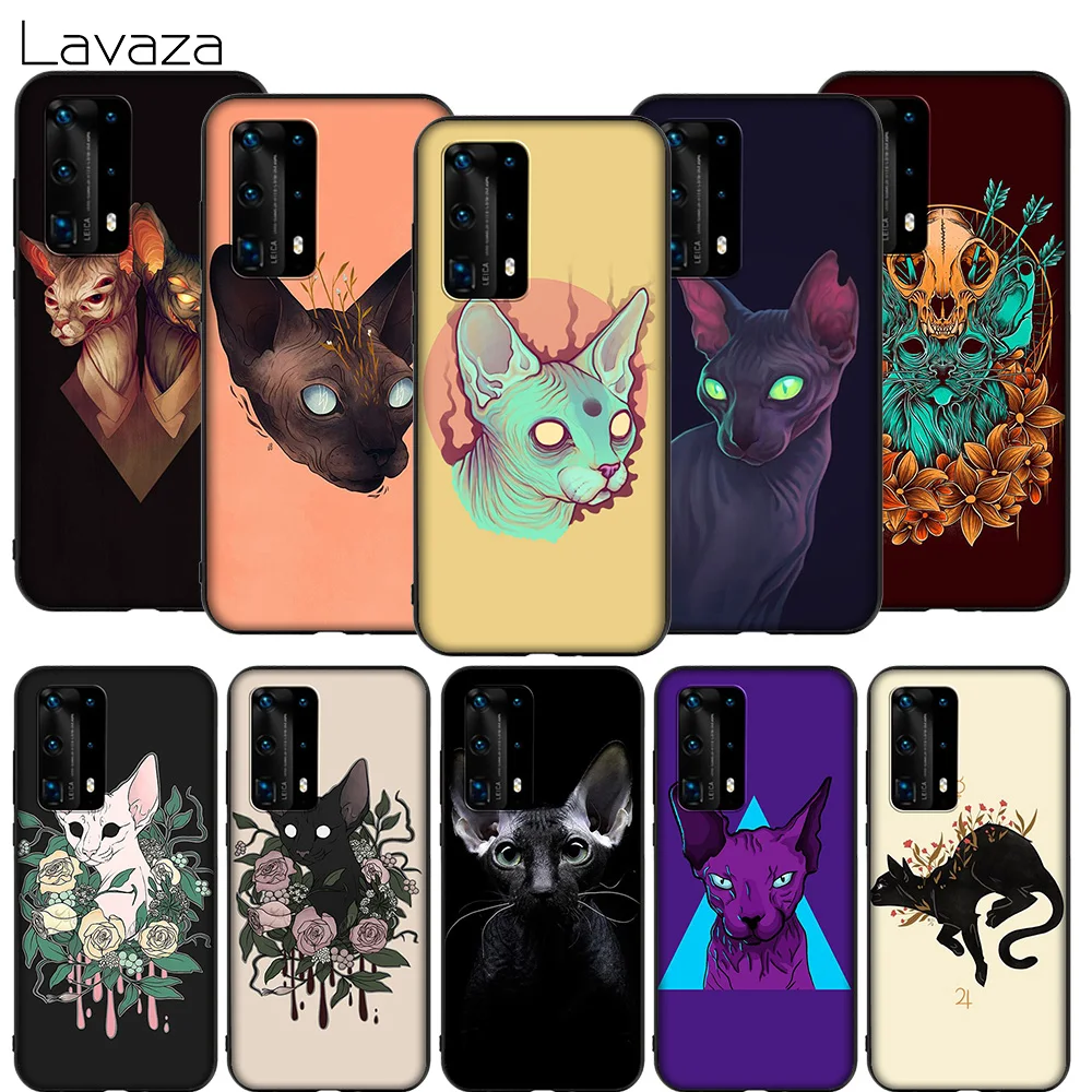 Мягкий чехол Lavaza с милым сфинксом и кошкой для Huawei P8 P9 P10 P20 P30 Y6 Y7 Y9 Lite Pro P Smart Nova 2i 3i