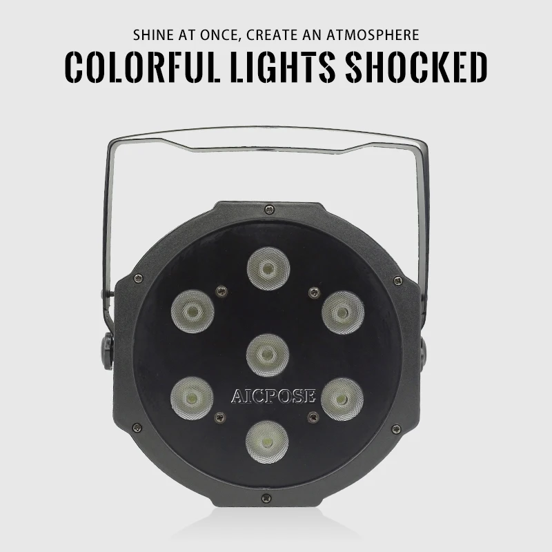 7x12 Вт беспроводной пульт дистанционного управления led Par огни RGBW 4в1 плоский par 45