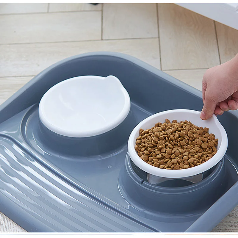 

40*35*8 Round Multicolor Double Bowl High-Grade Non-Slip Food Bowl New Environmental Plastic Dog Bowl Bowl
