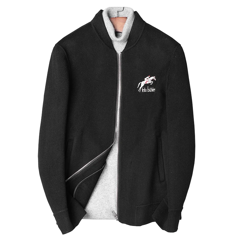 DK New 50% Wool Clothng Men Black Fashion Woolen Jackets Autumn Boy Baseball Collar Coats | Мужская одежда