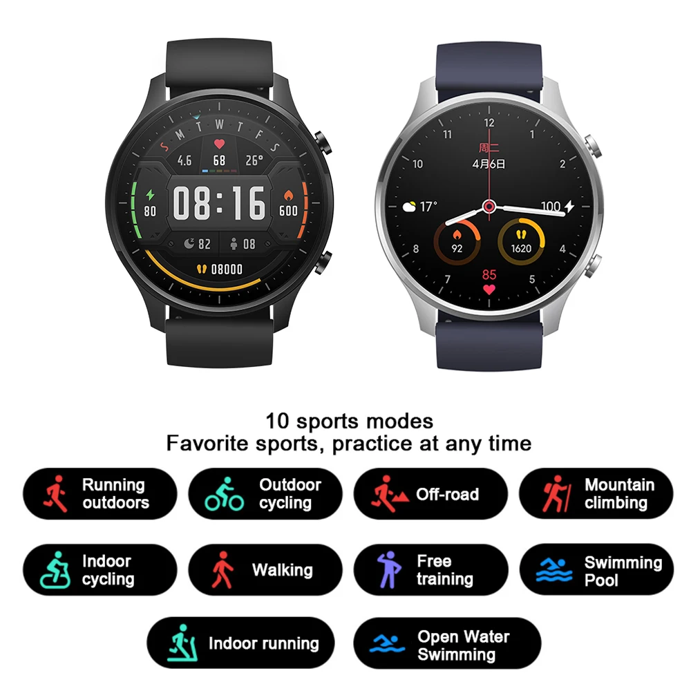 

95% New Xiaomi Smart Watch Color NFC 1.39'' AMOLED GPS Fitness Tracker 5ATM Waterproof Sport Heart Rate Monitor Mi Watch Color