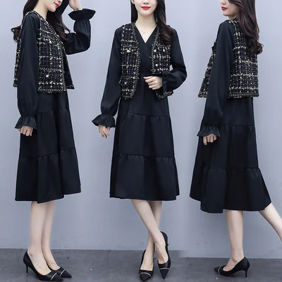 

Fragrance 2 Piece Sets Womens Outfits Vestido De Mulher Long Sleeves Woman Dress Survetement Femme Matching Sets