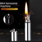 Керосиновая мини-зажигалка с шлифовальным кругом, брелок, водонепроницаемая подвесная зажигалка с открытым огнем, многофункциональная зажигалка, мини-зажигалка