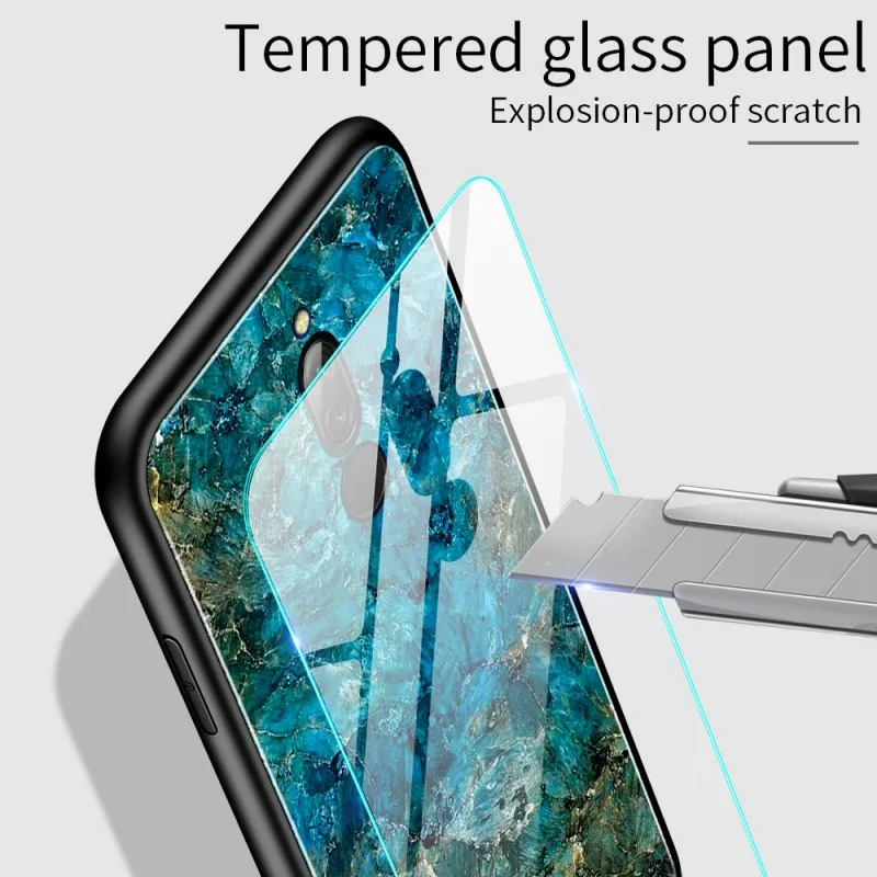 Case for Xiaomi Redmi 8 8A Shockproof Marble Cute Tempered Glass Cover | Мобильные телефоны и аксессуары