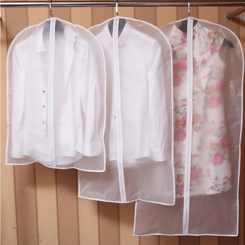 

Dust-Proof Bag Ducts Storage Cover Garment Bag Organizer Transparent Wardrobe System Zipper Suit Covers Bathroom Storage Cabinet