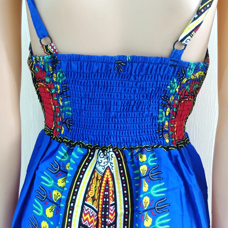 Платье в африканском стиле на тонких бретельках бохо женские элегантные длинные