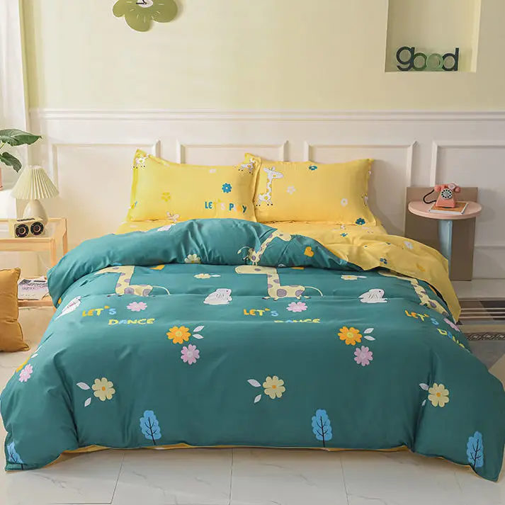 

Quilt cover single piece soft brushed single double bed linen bedding quilt cover cartoon skin-friendly