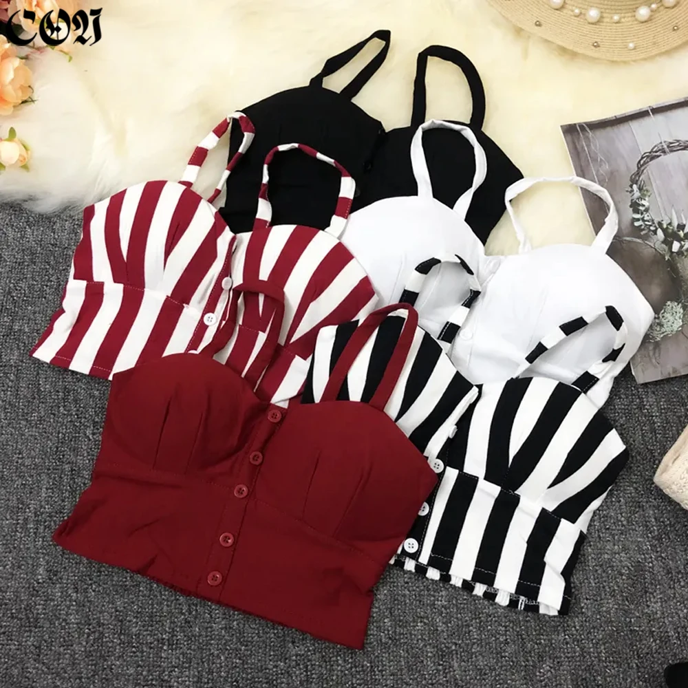 

CON Female Vest Camisole For Women With All-Match Navel Strapless Short Tube Top Bottoming With Chest Pad