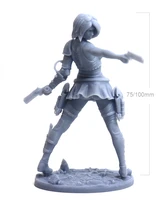 124 75mm 118 100mm resin model kits beauty girl female soldier figure sculpture unpainted no color rw 125