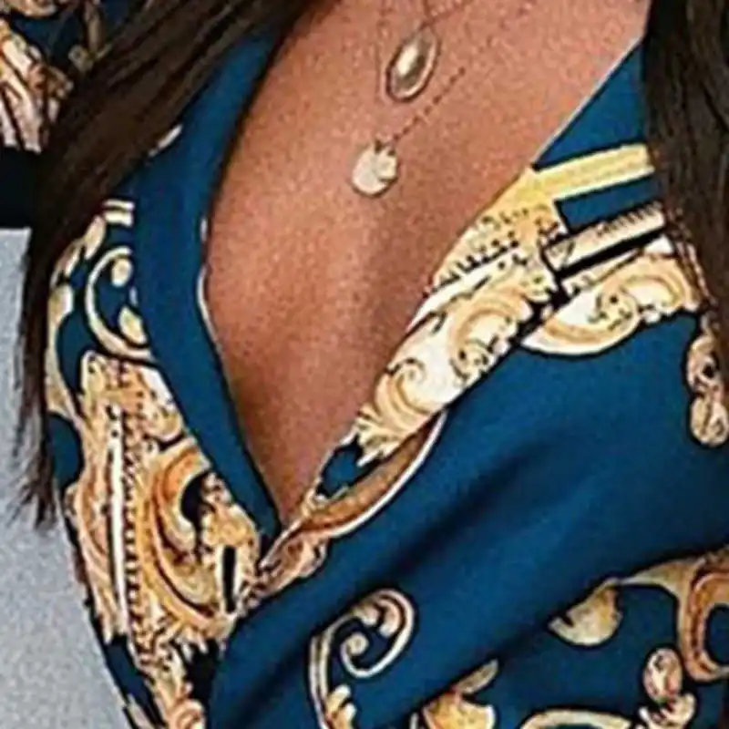 

Spring Arrival Blue Print Pattern Deep V Skinny Fit Type With Sashes Decoration Casual Style Strap Playsuits