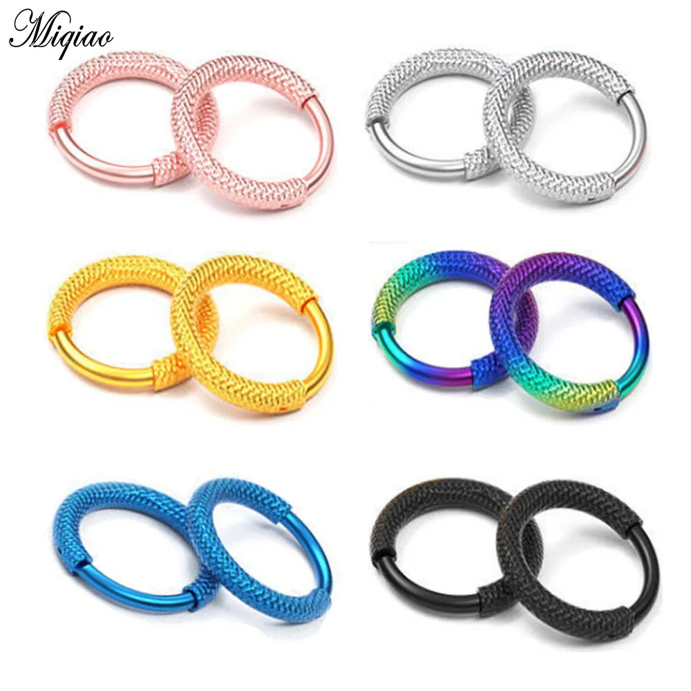 

Miqiao 2pcs Body Piercing Jewelry Round Twisted Wire 316L Stainless Steel