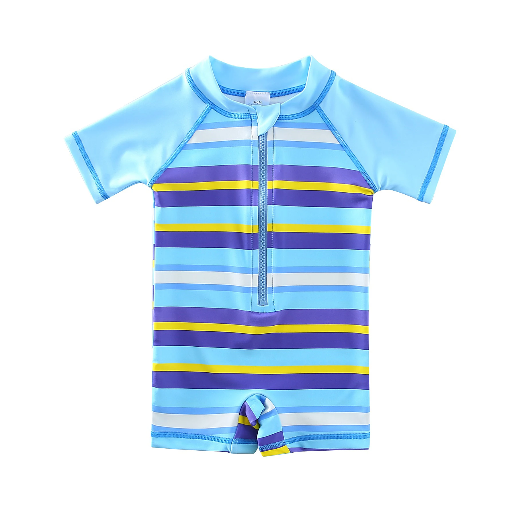 Wishere One-piece Swimsuit for Children Baby Boy Bathing Suit Short Sleeve Swimwear UPF50+ Kid Beachwear Infant Sunsuit images - 6