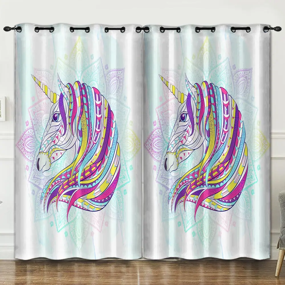 Перфорированные шторы с изображением животных для спальни гостиной