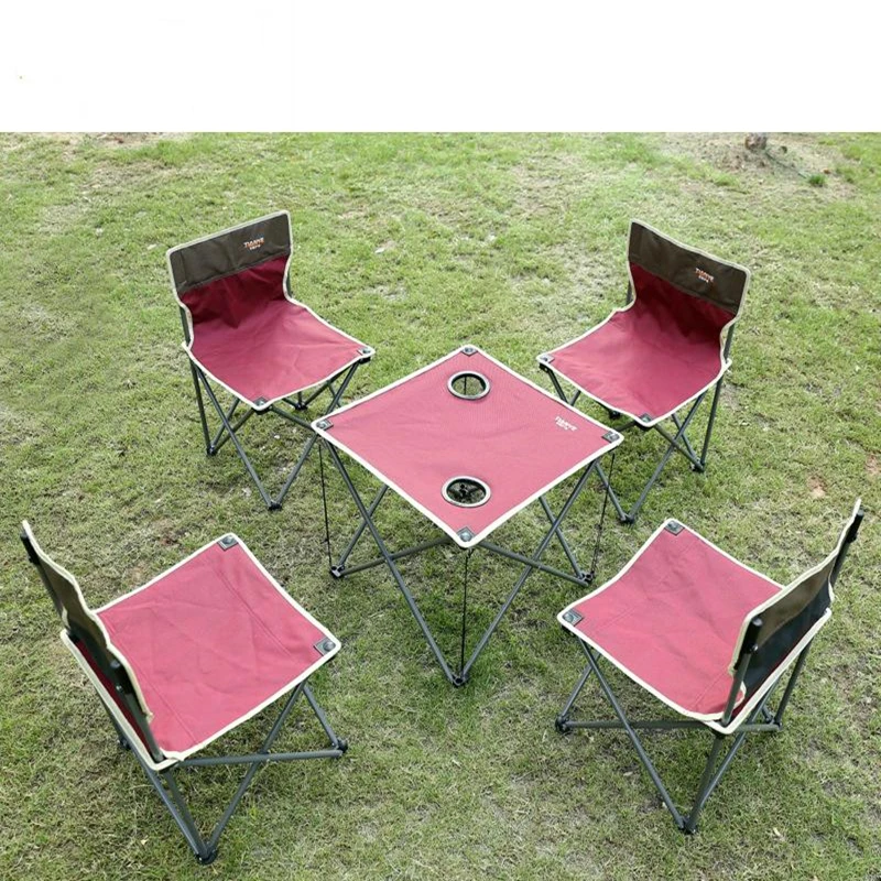 en Ucuz Açık Katlanır Masa Ve Sandalye çerçeve Artı Oxford Rahat Beş Parçalı Takım Plaj Sandalyesi Popüler Erkek Kadın Seyahat Tatil Rahat