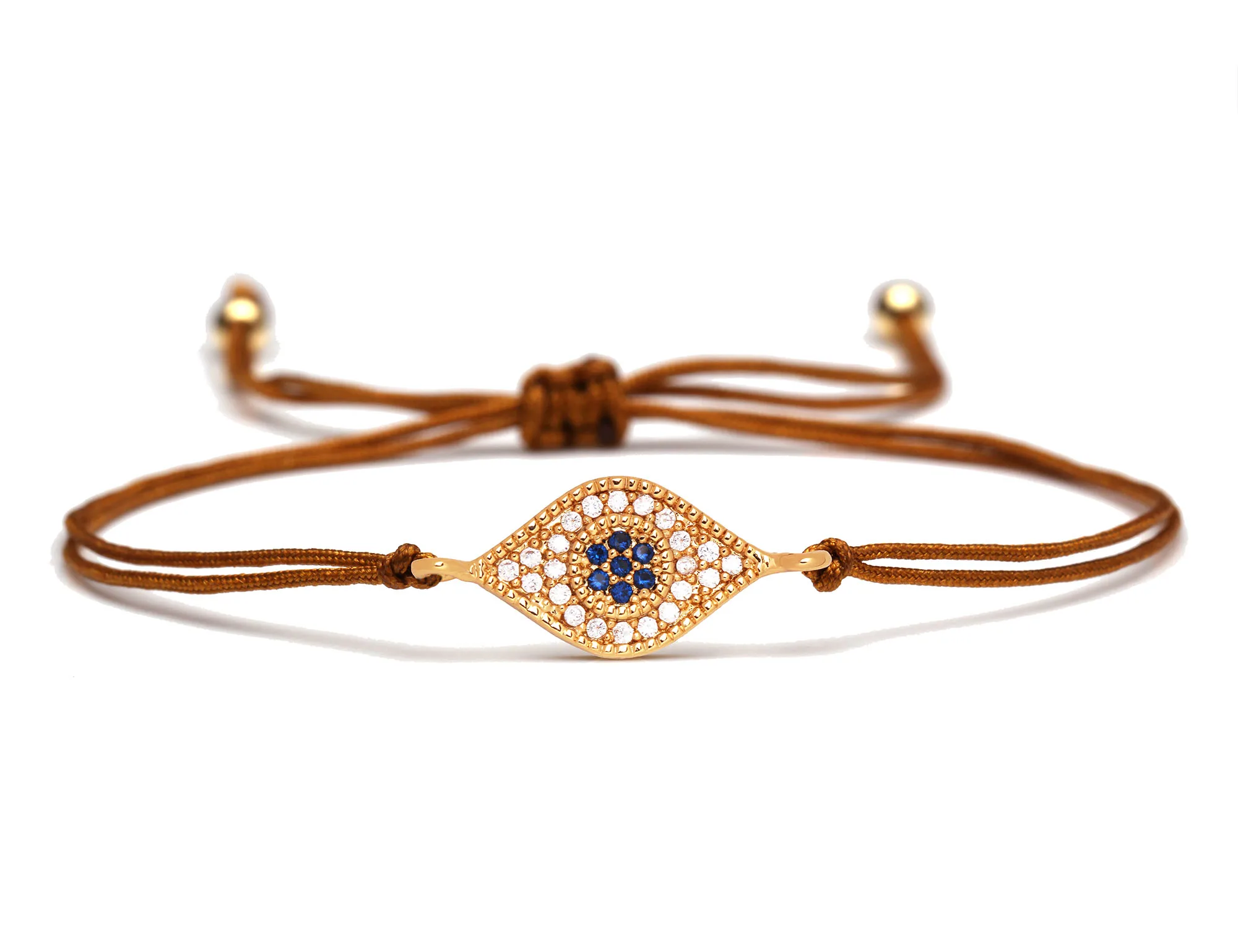 Sparkling Cubic Zirconia Prismatic Evil Eye Charm Bracelet Women Girl 2020 New Fashion Blue Turkish Red String Jewelry Gift | Украшения и