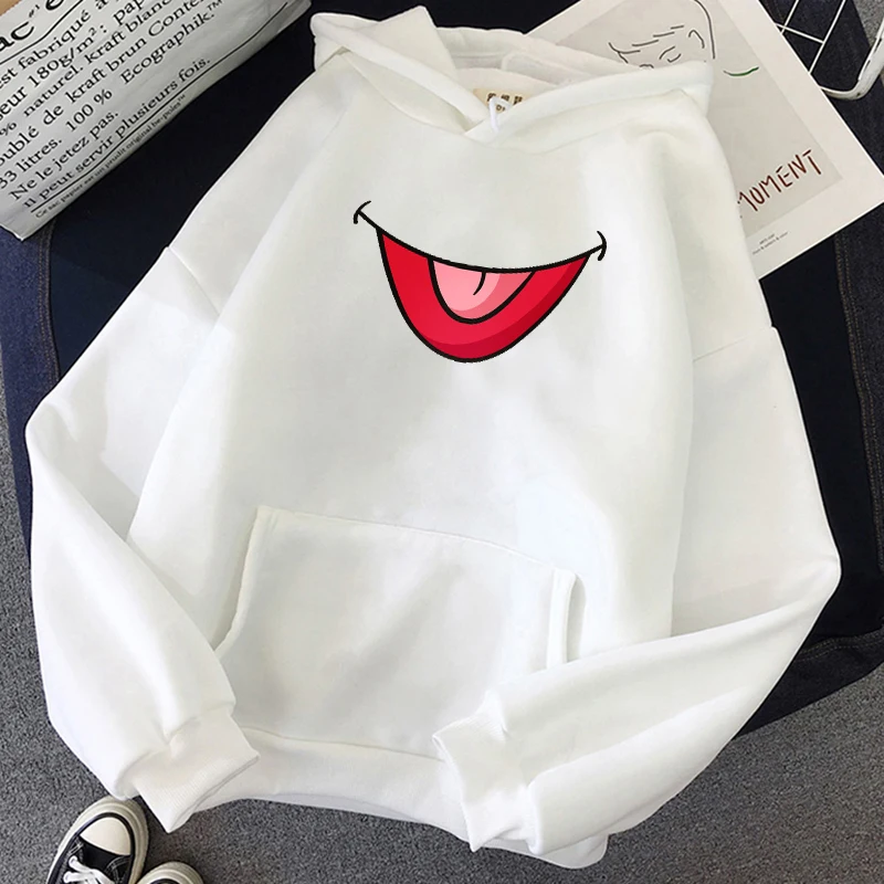 

Frog smiley tongue Harajuku Sweatshirts Ladies Warm Gothic Streetwear Punk Women Hoody Fashionable Casual casual Simple Printing