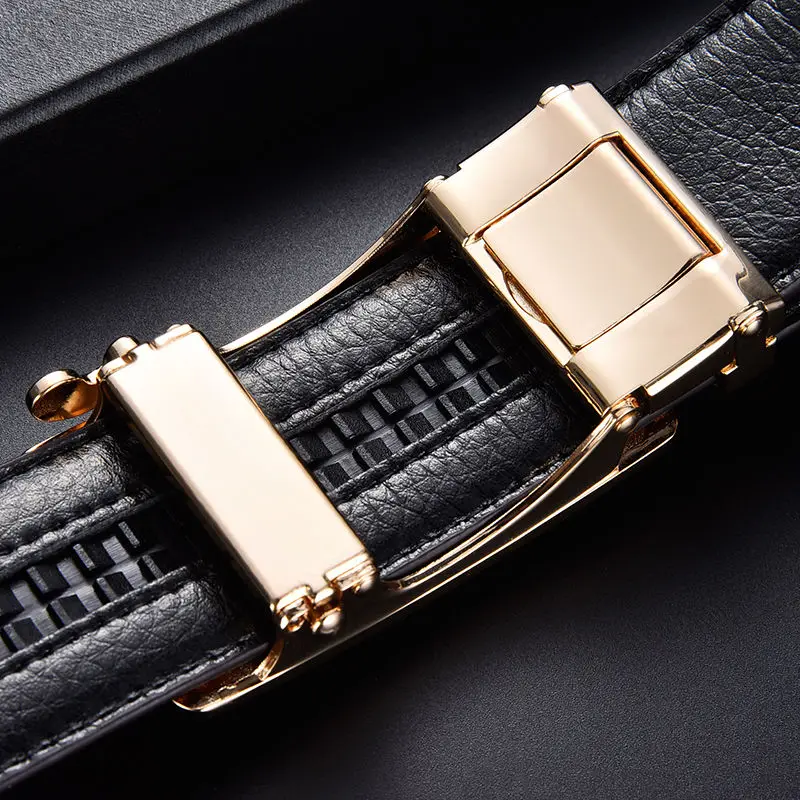 

Men's leather Korean version of crocodile grain cowhide leather belt