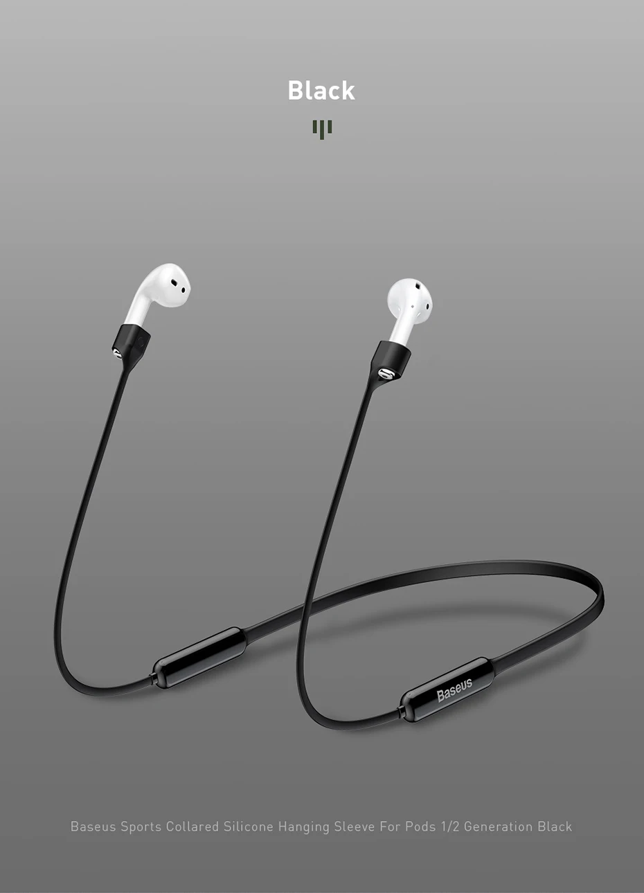 Baseus, силиконовый ремешок для Airpods 1/2, беспроводные наушники, спортивный Заушник, анти-потеря, веревка, гарнитура для Airpods, защитный шнурок