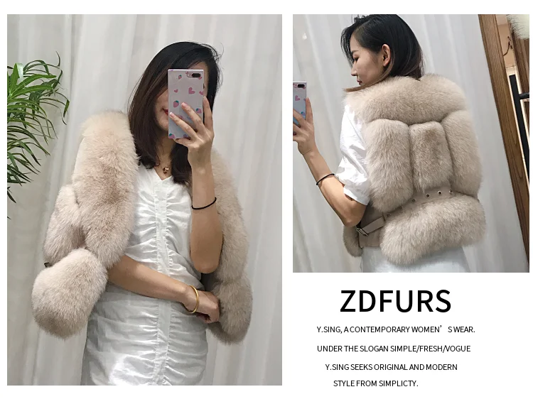 ZDFURS* из натурального меха лисы жилет короткий без рукавов Vestwoman зимние теплые натуральный меховой жилет натуральным лисьим мехом Меховая куртка лисий мех пальто