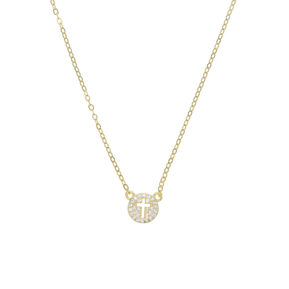 Летнее женское колье с цепочкой из настоящего серебра 925 пробы круглой подвеской