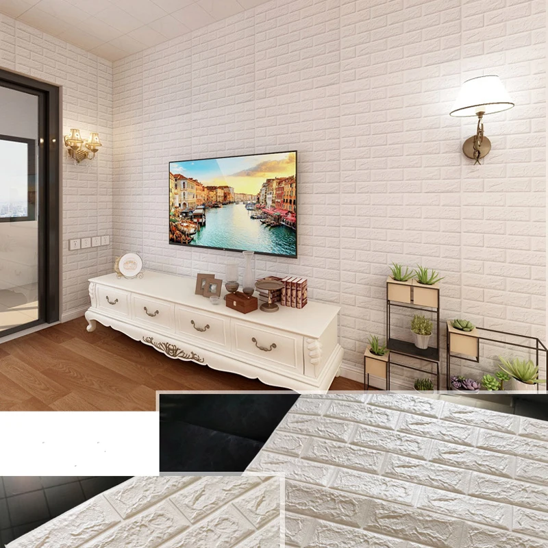 

3D Wall Stickers Imitation Brick Bedroom Decor Waterproof Self-adhesive Wallpaper For Living Room Kitchen TV Backdrop Decor70*77
