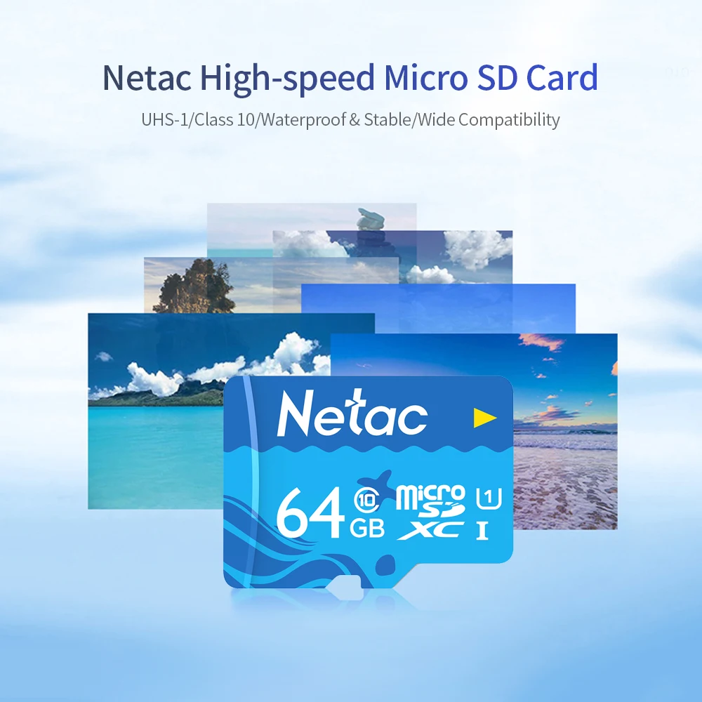 Netac 16/32/64/128GB карты памяти большой Ёмкость микро SD UHS-1 Class10 высокое Скорость