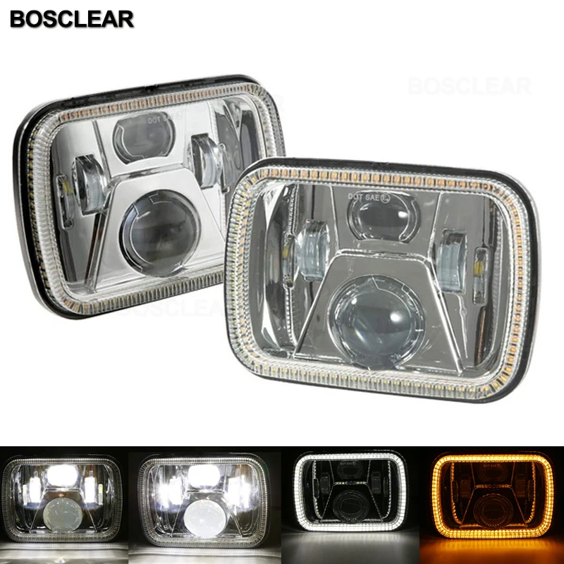 S5786D 55w Chrome 2X7X6 5X7 дюймов светодиодный налобный фонарь для Jeep Wrangler YJ Cherokee XJ аксессуары GMC Savana 1500 2500 3500 GMC Safari Ford F550 F350 F250 E150 Club Wagon E-350 ecoline для Chevrolet Express 3500 1500 Astro для Nissan 240SX - Цвет: S5786D 55w Chrome