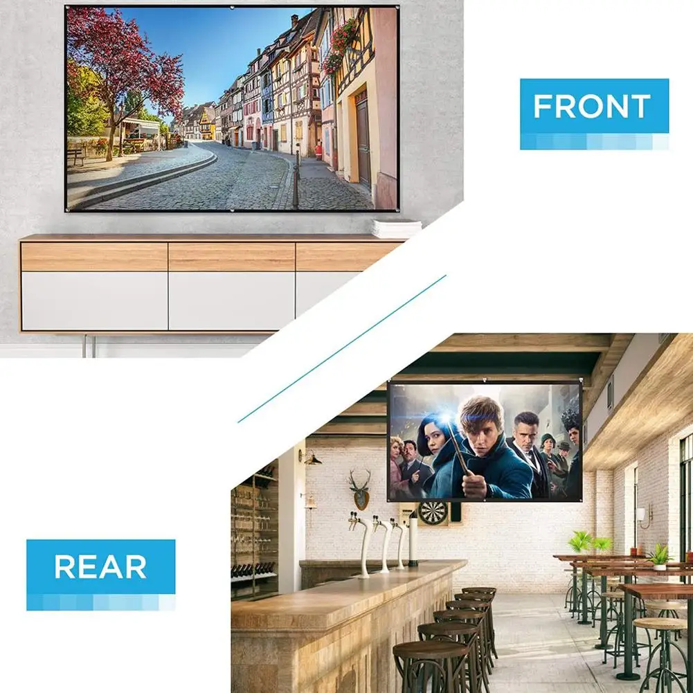 110 дюймовый портативный складной кинопроектор простой экран-занавеска 3d HD