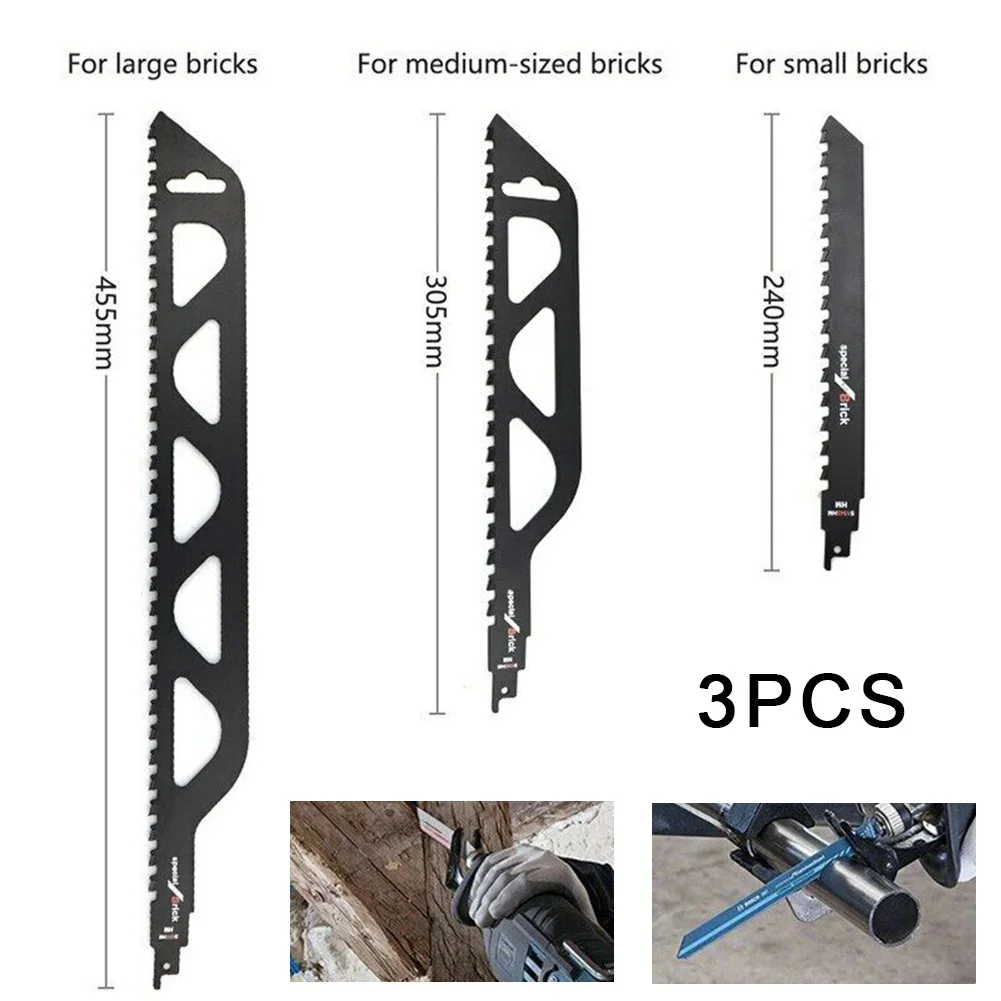 

3pcs Reciprocating Saber Saw Blade Cutting Hand Saw Blade For Brick And Stone Air Tool Accessories Saw Blades