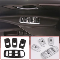 4pcs auto part car door window lift switch button panel cover trim abs carbon fiber for jaguar xe interior accessories sticker