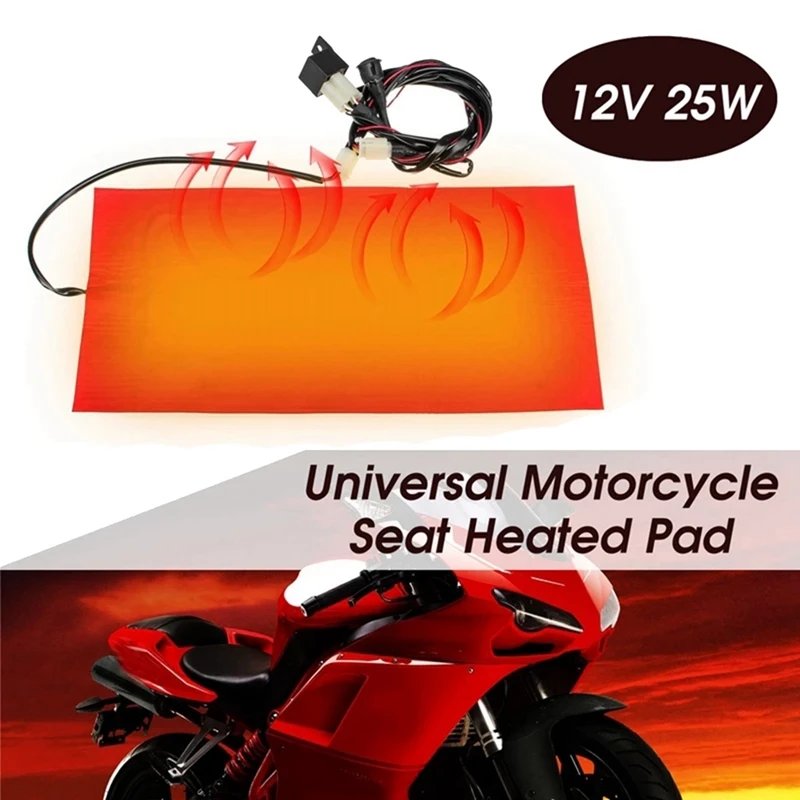 

NEW-25W 12V универсальная мотоциклетная ATV Подушка с подогревом для сиденья зимняя теплая водонепроницаемая Подушка нагревательный коврик