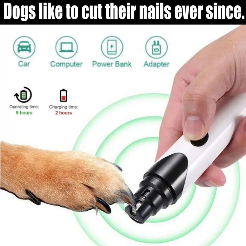Nail Grinder Ножницы для когтей домашних животных электрический USB перезаряжаемая безболезненная точилка для ногтей для Груминг Собак и котов ножницы для когтей ногтей@ 30 - Цвет: Nail Grinder