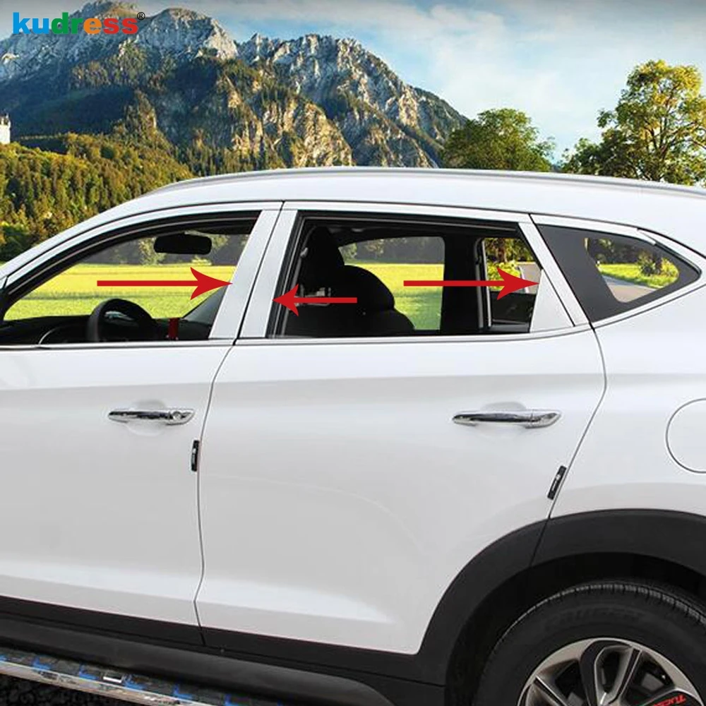 Окошко из нержавеющей стали для Hyundai Tucson 2015 2016 2017 2018 центральный столбик столбика