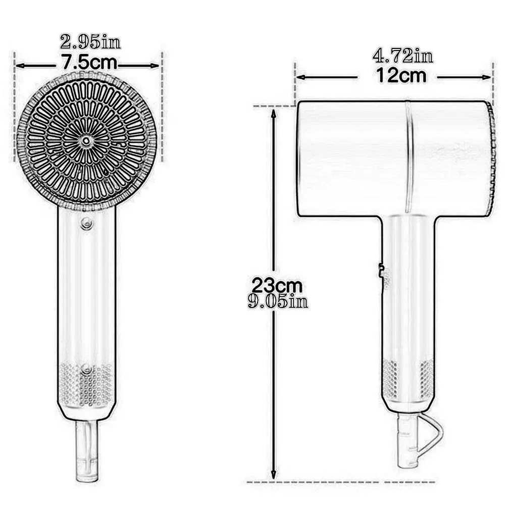 

Blue Ray Negative Ion Hair Dryer US Plug Household Dormitory Supplies Fast Cold & Hot Air Switching Hair Dryer Brush For Hair