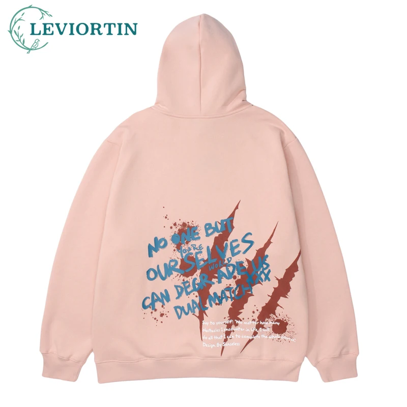 

Leviortin Hip Hop Cat Scratch Printed History Hoodies Sweatshirt Men Streetwear Winter Cotton Pullover Hoodie Autumn Sweat Shirt