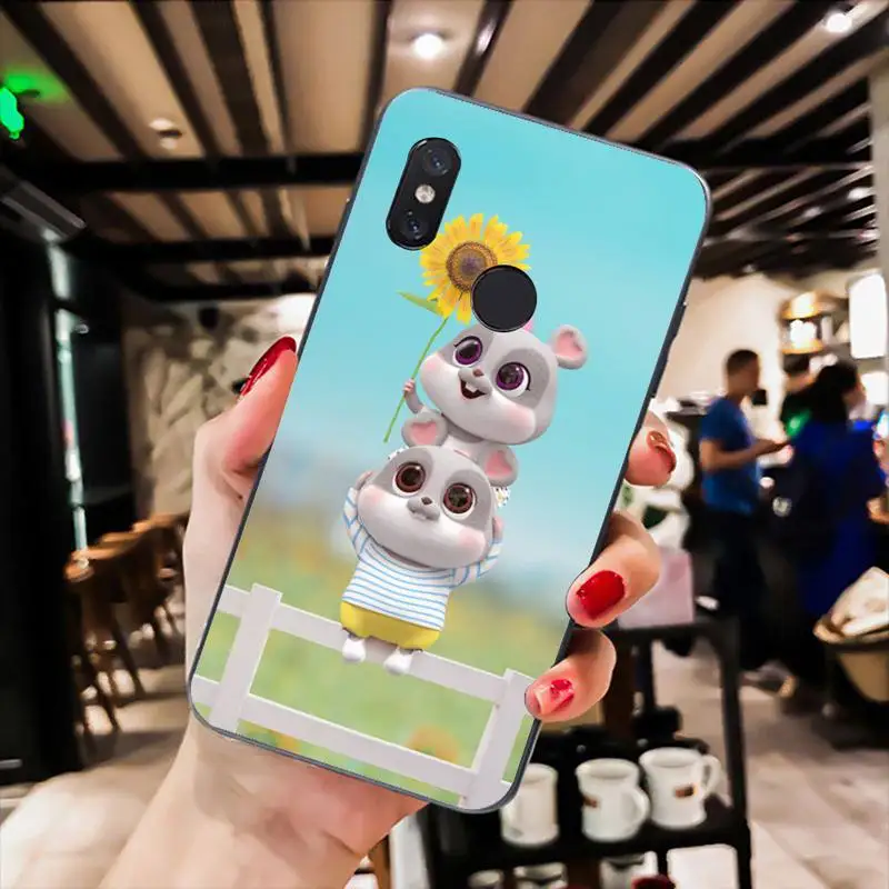 

YNDFCNB Bunny Phone Case for xiaomi mi 5 6 A2 A2lite A1 9 9SE 8Lite 8explorer Pocophone F1 Black soft TPU cove fundas