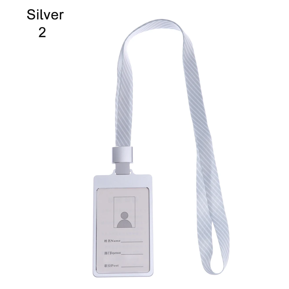 style 3-silver 2 Алюминиевый сплав держатель для карт имя работника ID карта Обложка металлический рабочий сертификат удостоверение личности значок ID Бизнес чехол - Цвет: style 3-silver 2