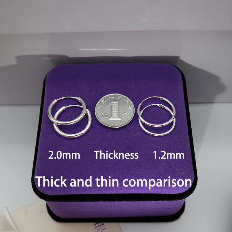 

925 Sterling Silver Bold Hoop Earrings For Women Men Thicker Than Normal Round Circle Earrings Hoops Ear Rings Earings Jewelry